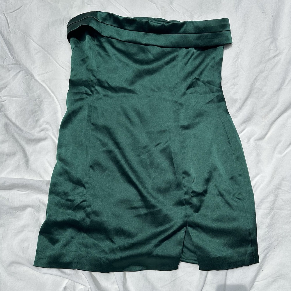 Altar'd State Annalise Satin‎ Mini Dress Sz XL Womens emerald green